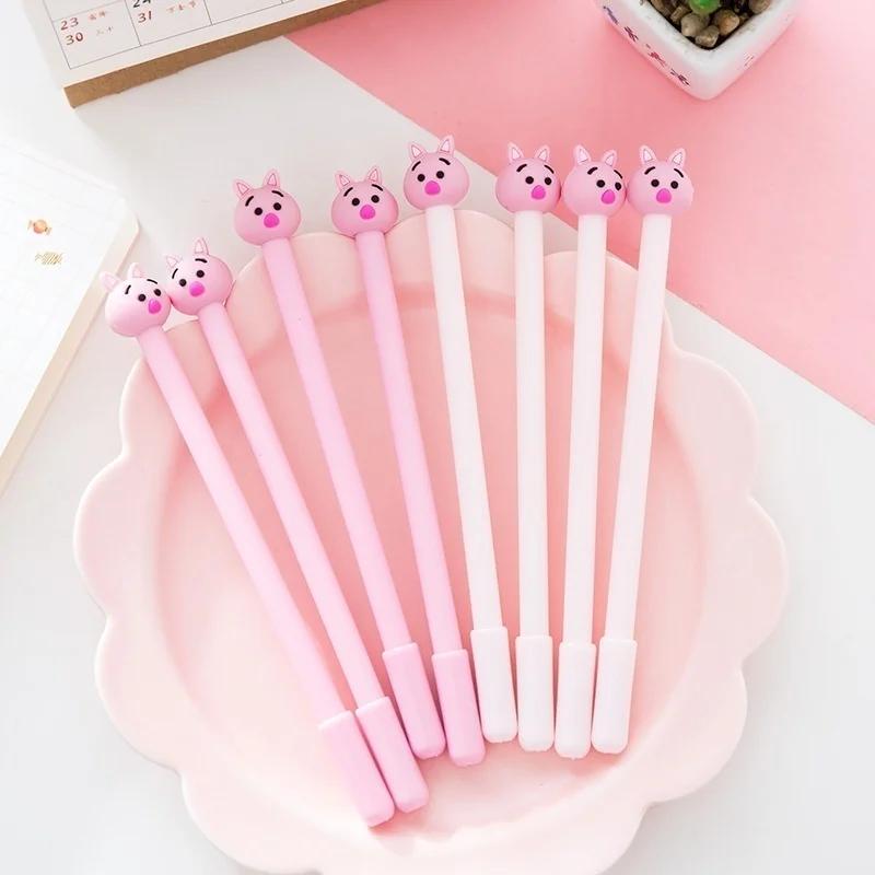 3pcs Kawaii Cute Pink Pig 0.38mm Plastic Gel Pens Office School Gift Stationery Pens