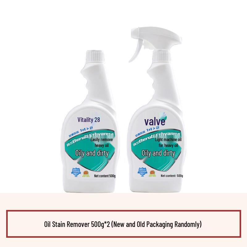 Huoli 28 Kitchen Heavy-Duty Oil Stain Cleaner, Lemon Mint Scent, Sterilizing, for Range Hoods & Household Use.
