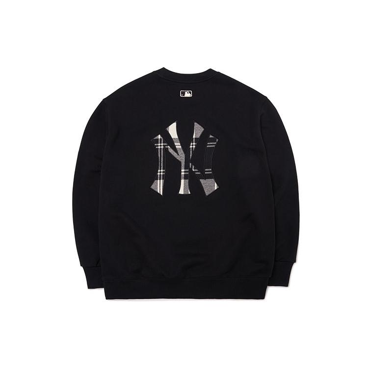 MLB Base Logo Sweatshirts Unisex Black Crew Neck Moderate Regular 3AMTC0114-50BKS S
