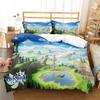 Genshin Impact Bedding Set For Kids Teens Boys Girls Game Duvet Cover With Pillowcase Microfiber Bedclothes Cartoon Bed Linen