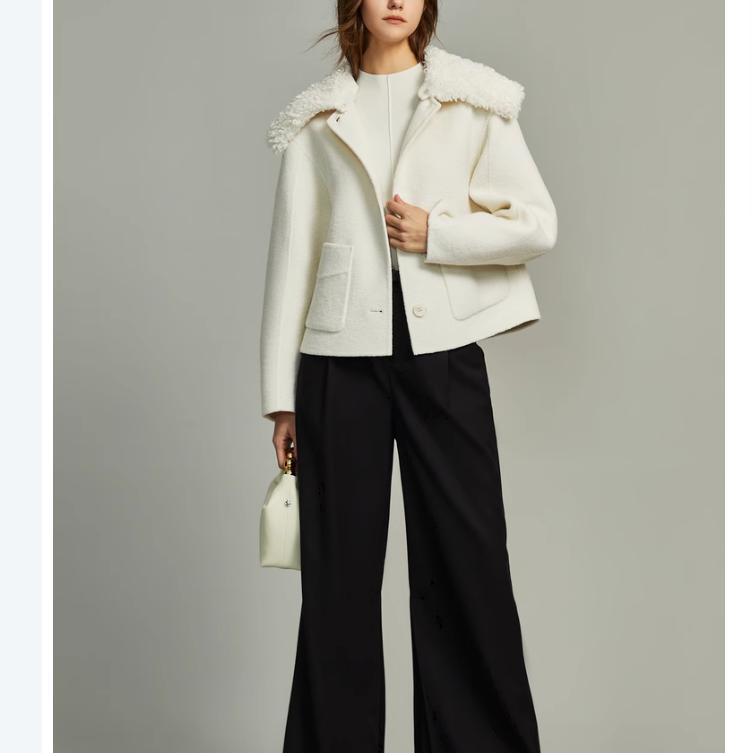ELLE Single Button Commuter Fashion Coat For Petite Women coats EN36252