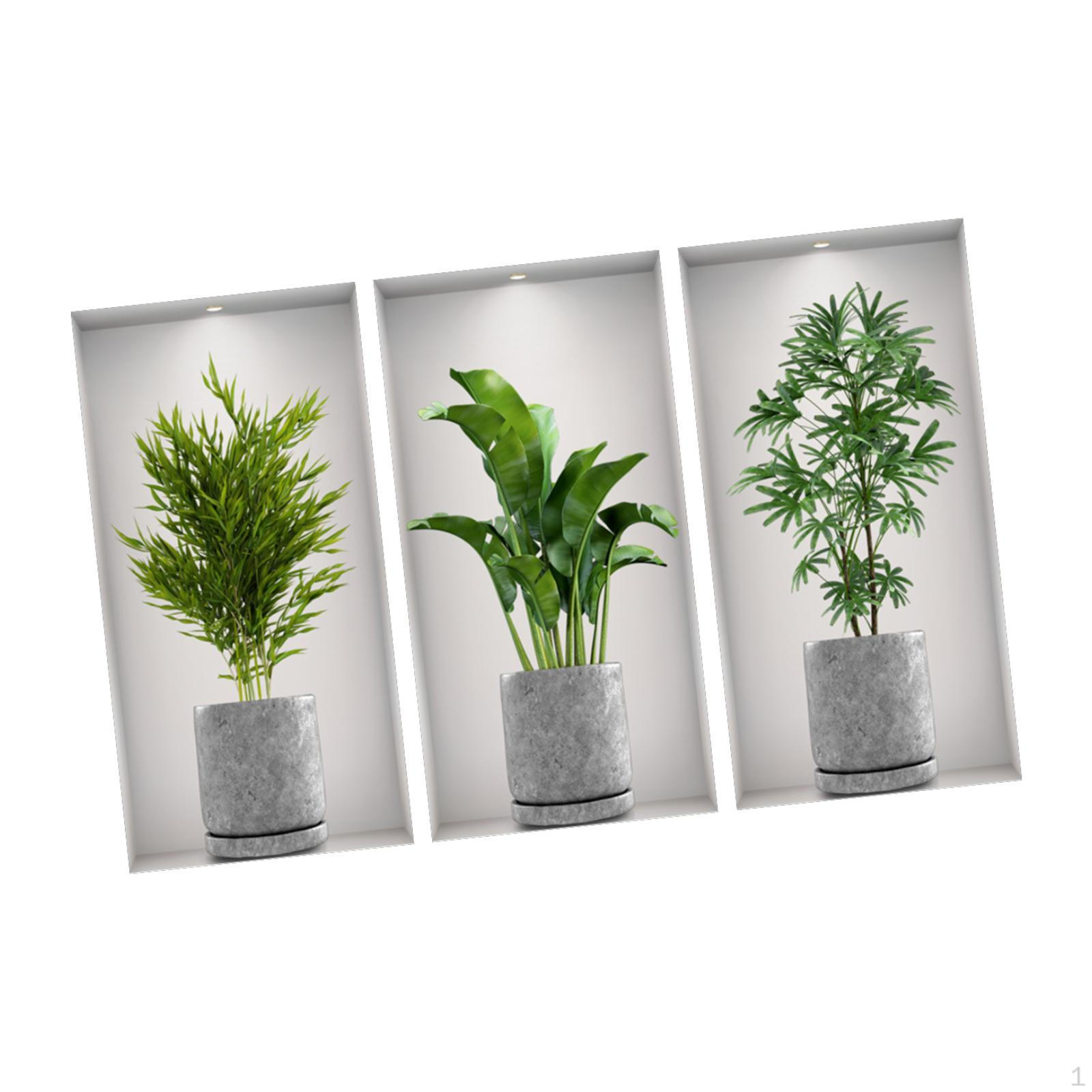 

Potted Plant Wall Stickers, Pot Decoration PVC Waterproof, Creative, Easy to Apply 45cmx23cm