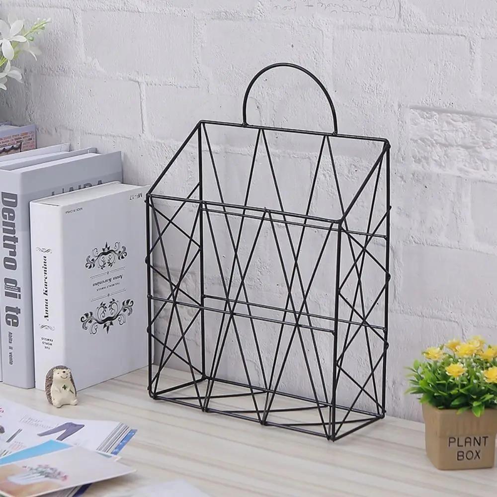 High-quality Iron Newspaper Holder Handheld Wall Mounted Organizer Rack Multi-purpose Bookshelf