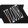 Vlone City Fire V Print Oversized T-shirt, Men's and Women's Casual Hip Hop Streetwear Short Sleeve Tee