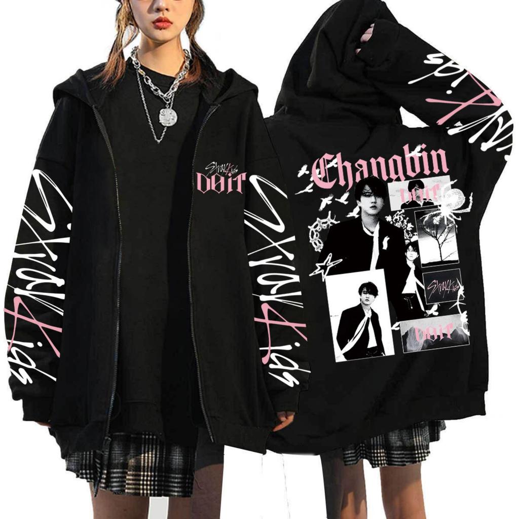 Moletom Feminino Casual Fashion Estampado de Manga Longa com Zíper e Capuz