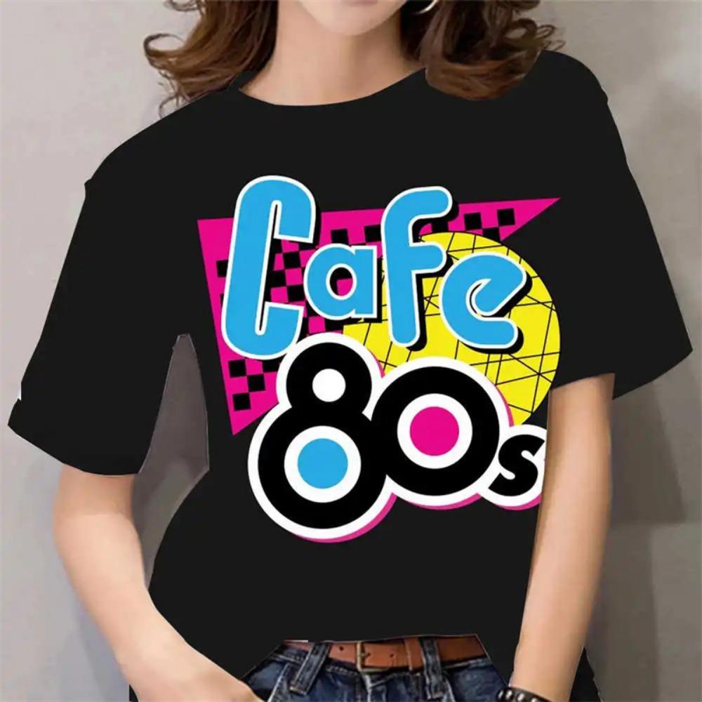 3D Printed Love 80s 90s T Shirt For Women Colorful Pattern Short Sleeves Casual Harajuku Streetwear O-Neck Tees Loose T-Shirts