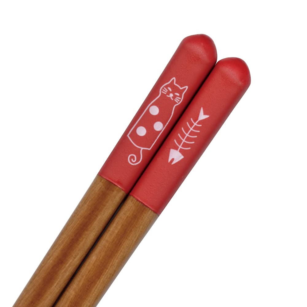 

Палочки для еды с глупым котом для посудомоечной машины, дизайн сделано в Японии, 18,0 см, детские, безопасные, (красный)