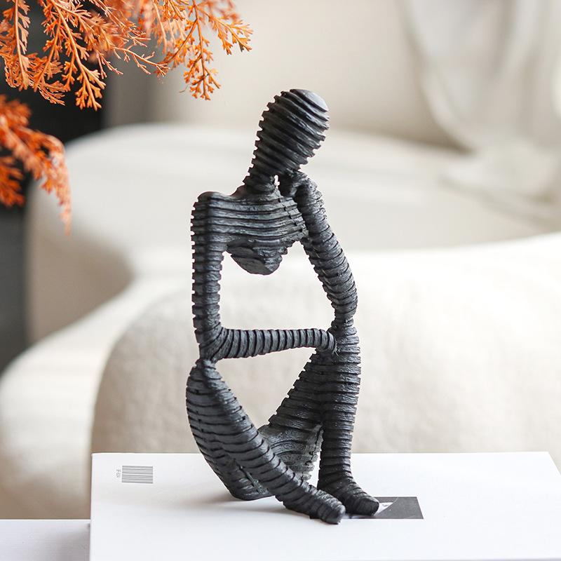 Simple Modern Creative Hollow Thinker Jewelry Sample Room Home Entrance Cabinet Character Sculpture Abstract Ornaments
