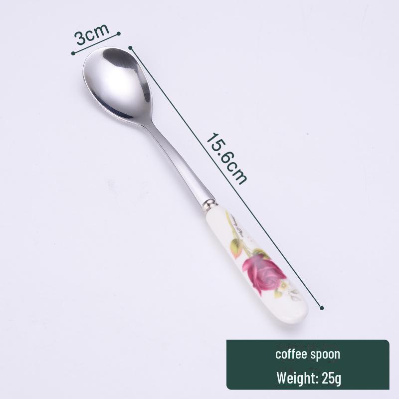 

Набор суповых ложек из нержавеющей стали с керамической ручкой для десертов, мороженого, фруктов, размешивания, кофе - идеально подходит для западной сервировки стола в отелях