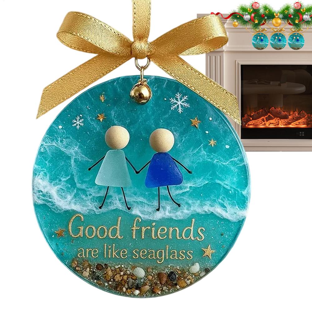 Friendship Ornaments 2D Acrylic Christmas Tree Pendant Art Friend Keepsake Pendant For Women Winter Home Colleague Holiday Bag