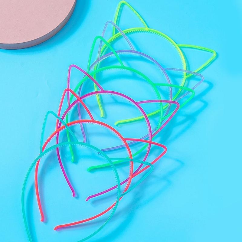 Adult Luminous Hairband Cat Ear Shape Hairband Halloween Style Teens Hair Hoop