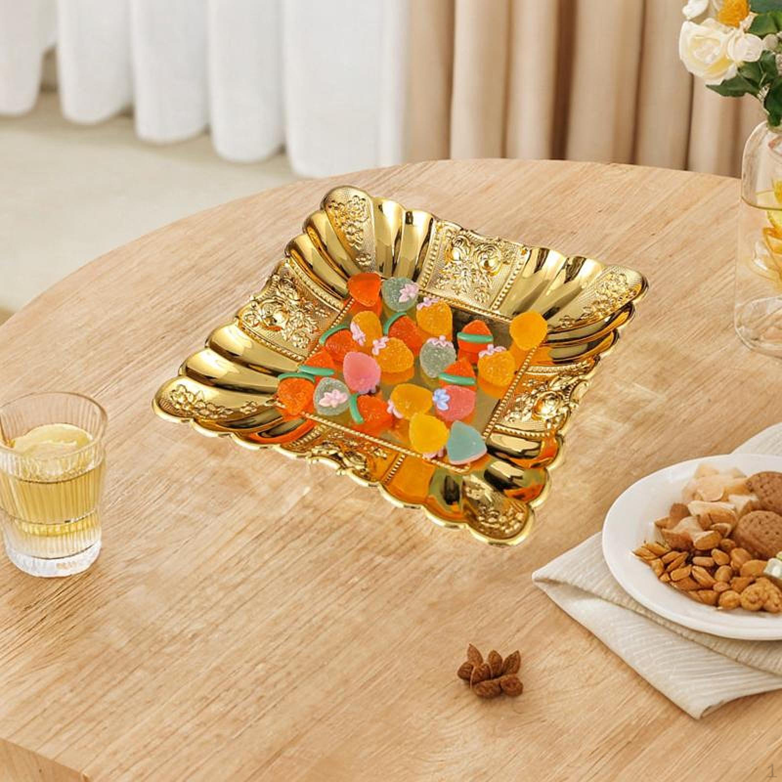 

Металлический поднос для сервировки, органайзер для хранения продуктов, тарелка для закусок, конфет, орехов, миска для S