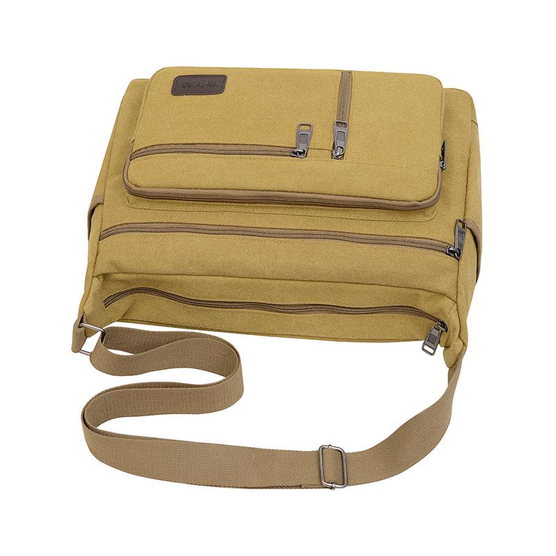 Męska płócienna torba crossbody - Wielowarstwowa, o dużej pojemności, wszechstronna, codzienna biznesowa i sportowa torba na ramię.