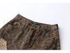 Women's Summer High Waist Leopard Print Ripped Denim Shorts