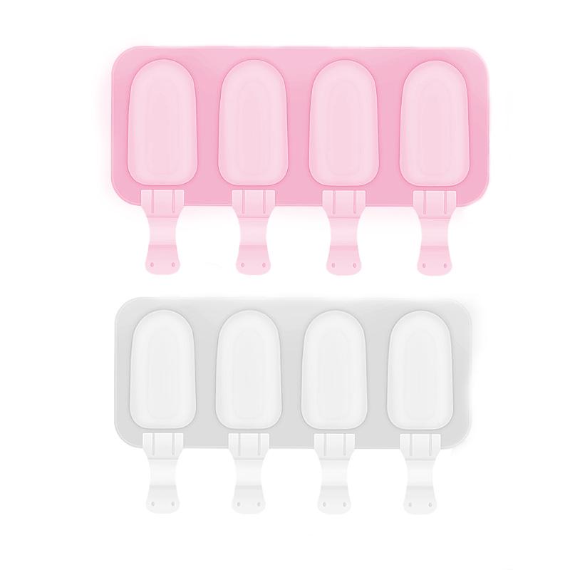 Oval Silicone Ice Pop Mold - Food Grade, 4 Cavities for DIY Popsicles