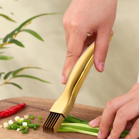 Stainless Steel Chopped Green Onion Knife Multi-Blade Kitchen Herb Cutter Multifunctional Scallion Shredding Tool Household Vegetable Slicer Gadget