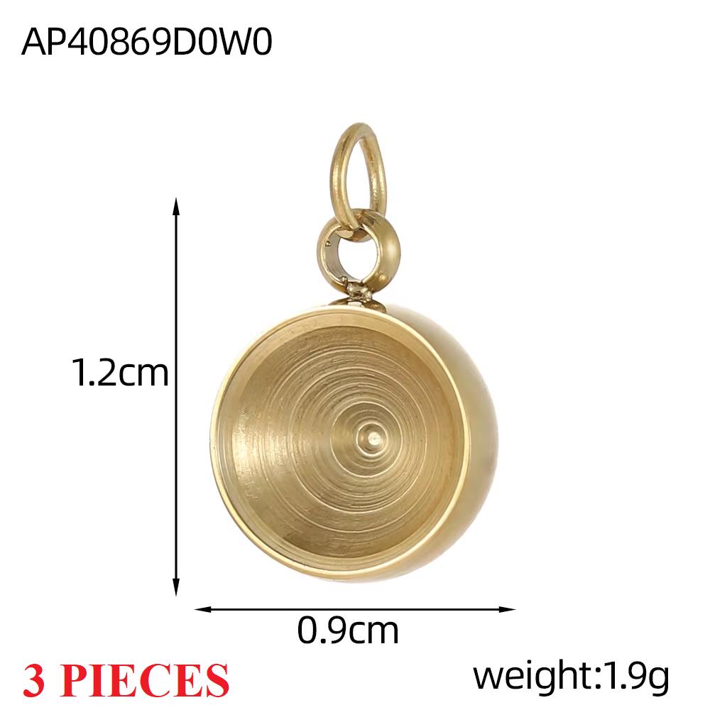 

3PCS/LOT CARLIDANA Gold Plated Stainless Steel Charms, Moon Clover Heart Eye Zircon Pendants for Jewelry Making