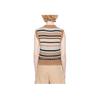 Ganni Knitted Striped V-Neck Sleeveless Vest Women tops Brown K2236-177
