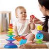 Montessori Toy Rainbow Revolving Ring Tower Stacking Blocks Baby Toy  Develop Cognition Ability