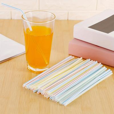 200/300 pièces-Pailles multicolores Pailles à boire pliables Pailles en plastique pour boissons Décor de mariage Fournitures de fête pour boissons de cuisine