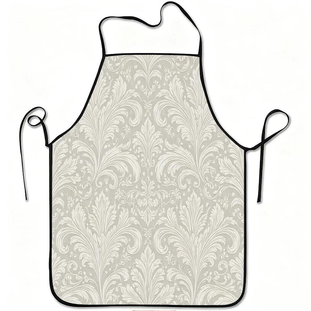 1pc Vintage Baroque Floral Pattern Print Apron?? Durable and Easy To Clean?? Adjustable Waistband?? Polyester Material?? for Kitchen Cooking?? Gardeni