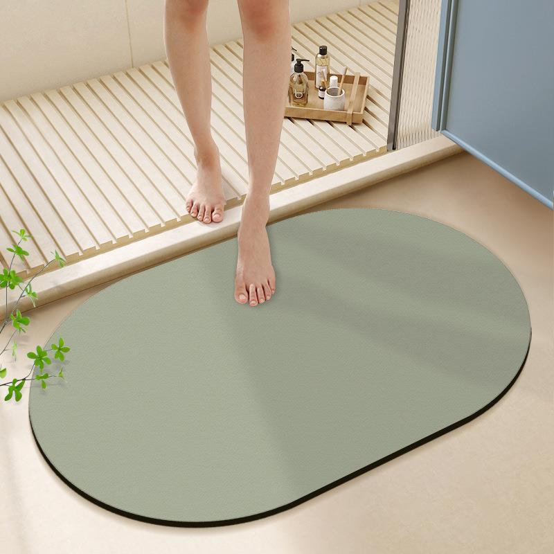 Modern Simple Diatom Mud Floor Mat Household Solid Color Water-Absorbing Quick-Drying Dirt-Resistant Floor Mat Bathroom Non-Slip Floor Mat