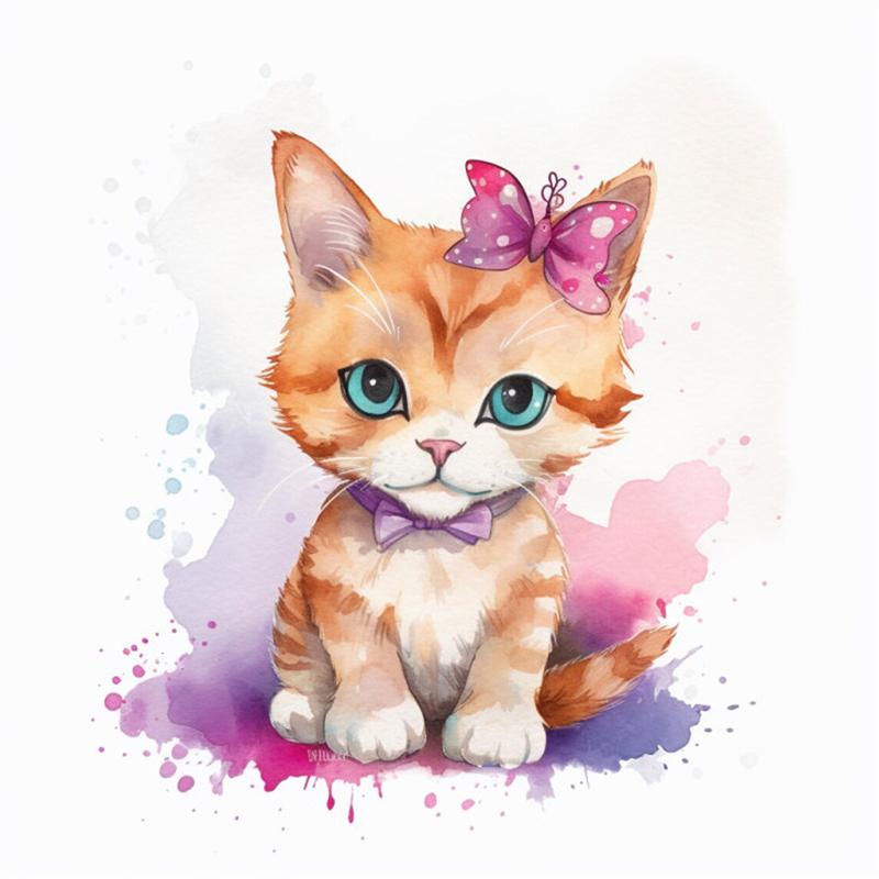 T784#Kitten Cat Wall Sticker Kids Room Background Home Decoration Mural Living Room Wallpaper Funny Decal