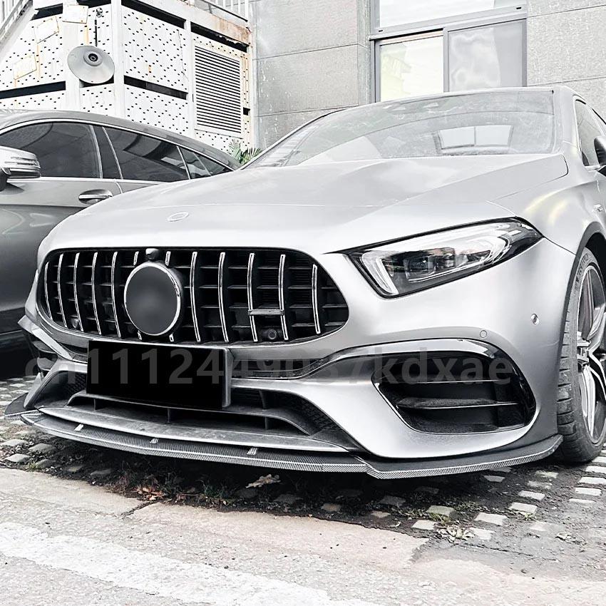 For 2019-2023 Mercedes Benz A Class W177 A45 A45S AMG Car Front Bumper Lip Lower Blade Auto Spoiler Splitter Body Kits Tuning