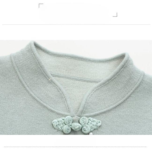 Chinese Style Autumn Knit Sweater for Women Elegant Mom Fashion Warm Fall Top