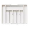 Silverware Drawer Organizer Expandable Utensil Tray for Kitchen Adjustable Flatware and Cutlery Holder Black Cutlery Organiser