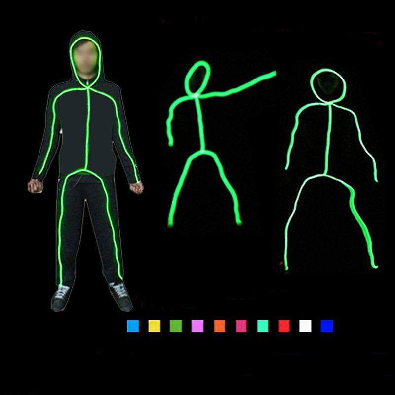 Vibrant El Wire Costume Illuminated Strips For Adults And Kids Perfect For Halloween Parties