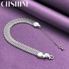 CHSHINE 925 Sterling Silver 10mm Weaving Geometry Bracelet For Women Men Party Fashion Charm Jewelry