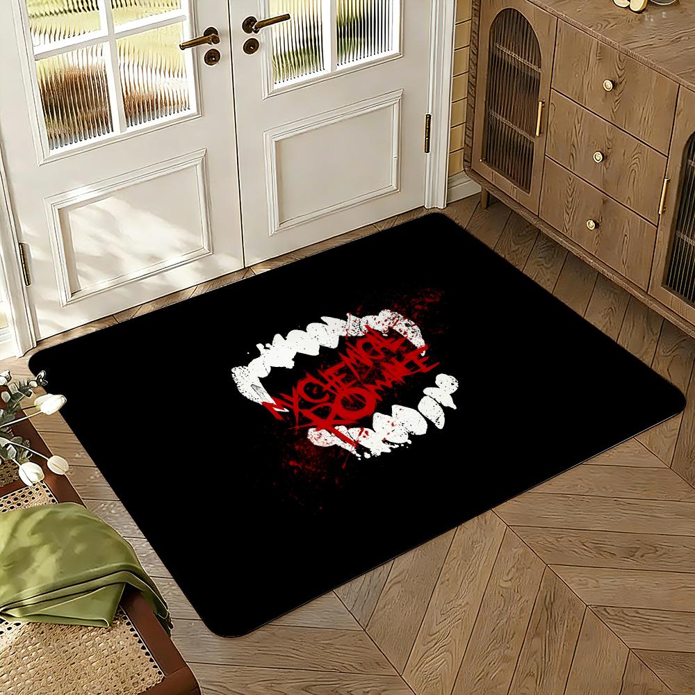 Rock Music Flag Floor Mat Soft Thickened Absorbent Non-Slip Bedroom Living Room Door Mat Home Decor Flannel Rugs