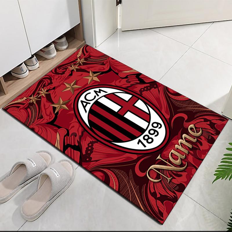 Custom Name Ac Milan Printed Carpet Rug For Office Chair Living Room Bedroom Kitchen Room Decor Gifts