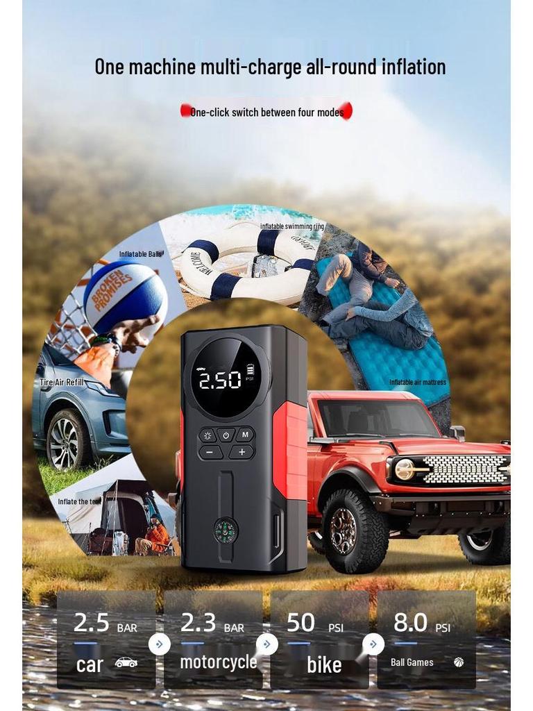 12V All-in-One Car Jump Starter & Air Pump Power Bank