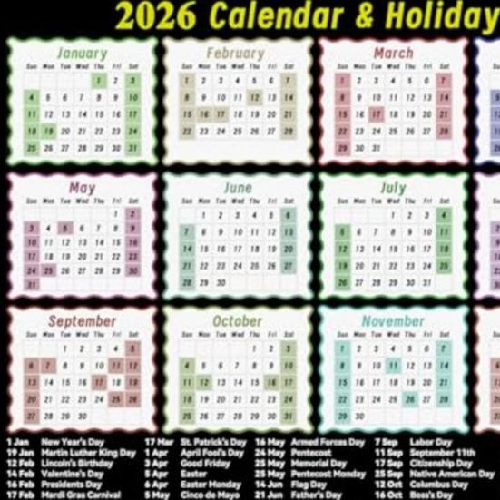 2026 Calendar Mouse Pad Rectangle Waterproof Home Office Gaming Computer Laptop Mousepad Desk Mat with Non-slip