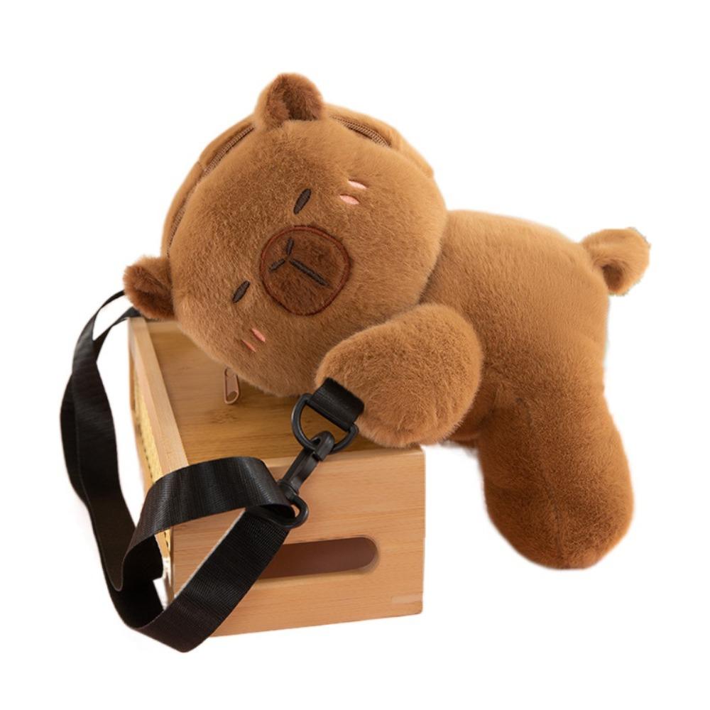 

Plush Toy Children Backpack Bear Animal Shoulder Bag Portable Capybara Crossbody Bag Gift shoulder bag style 2
