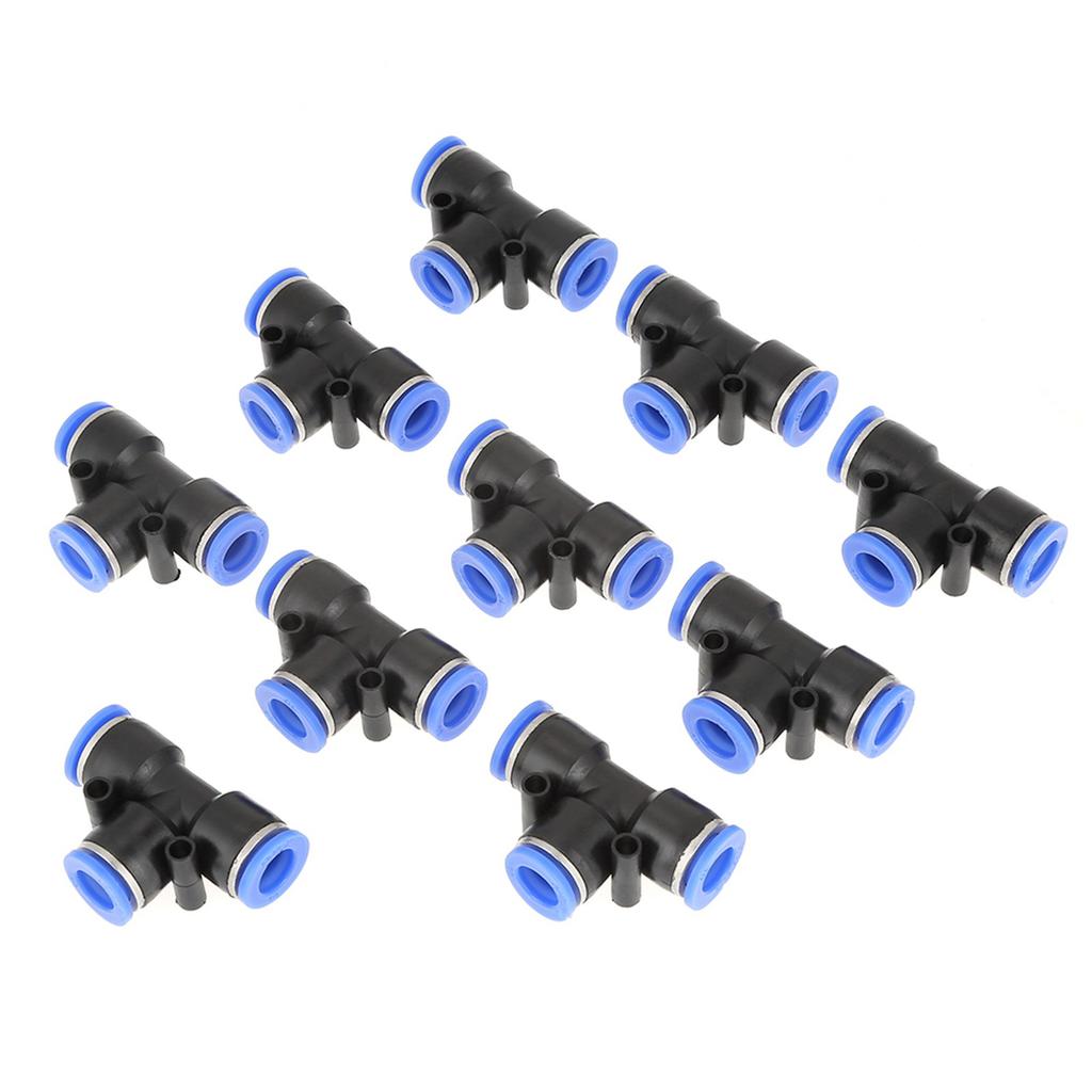 10 pcs 10mm 3 8 T Type Pneumatic Connector Air Line Quick Fittings Tube Joint