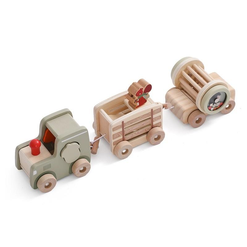 Educational Wooden Kids Multifunction Train Toy With Cognitive Shape Learning