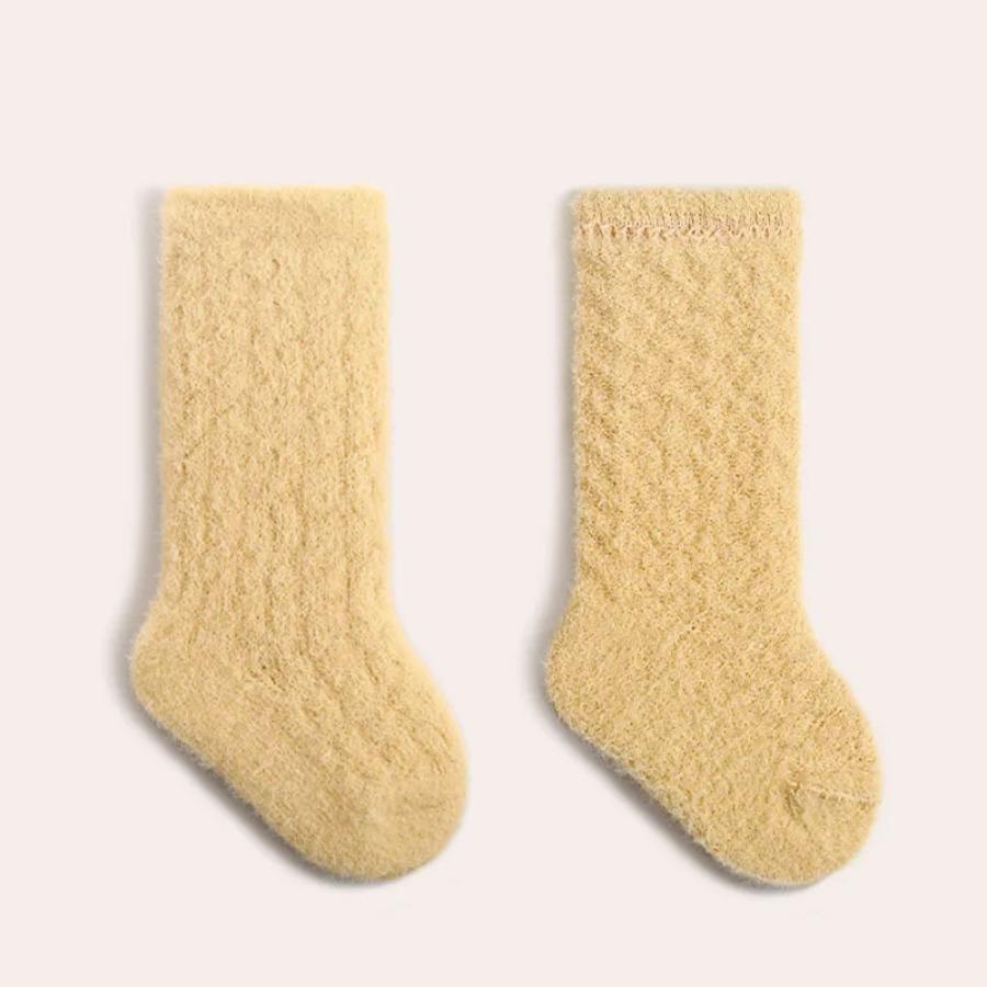 New Autumn Baby Socks Kids Girls Fleece Padded In Tube Socks Toddler Solid Color Thicken Winter Floor Socks