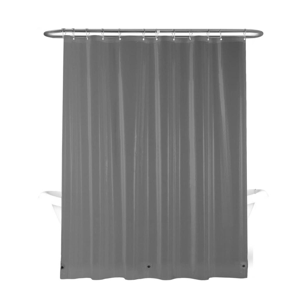1Pc Gray Shower Curtain Liner With Weighted Magnets Plastic Hooks And Durable Metal Grommets Bathroom Curtain Bath Curtain