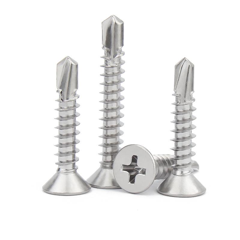 410 Stainless Steel Self-Drilling Flat Head Cross Countersunk Swallowtail Screws