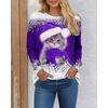 Cat Fun Pattern Women's Christmas T-shirt Long Sleeve