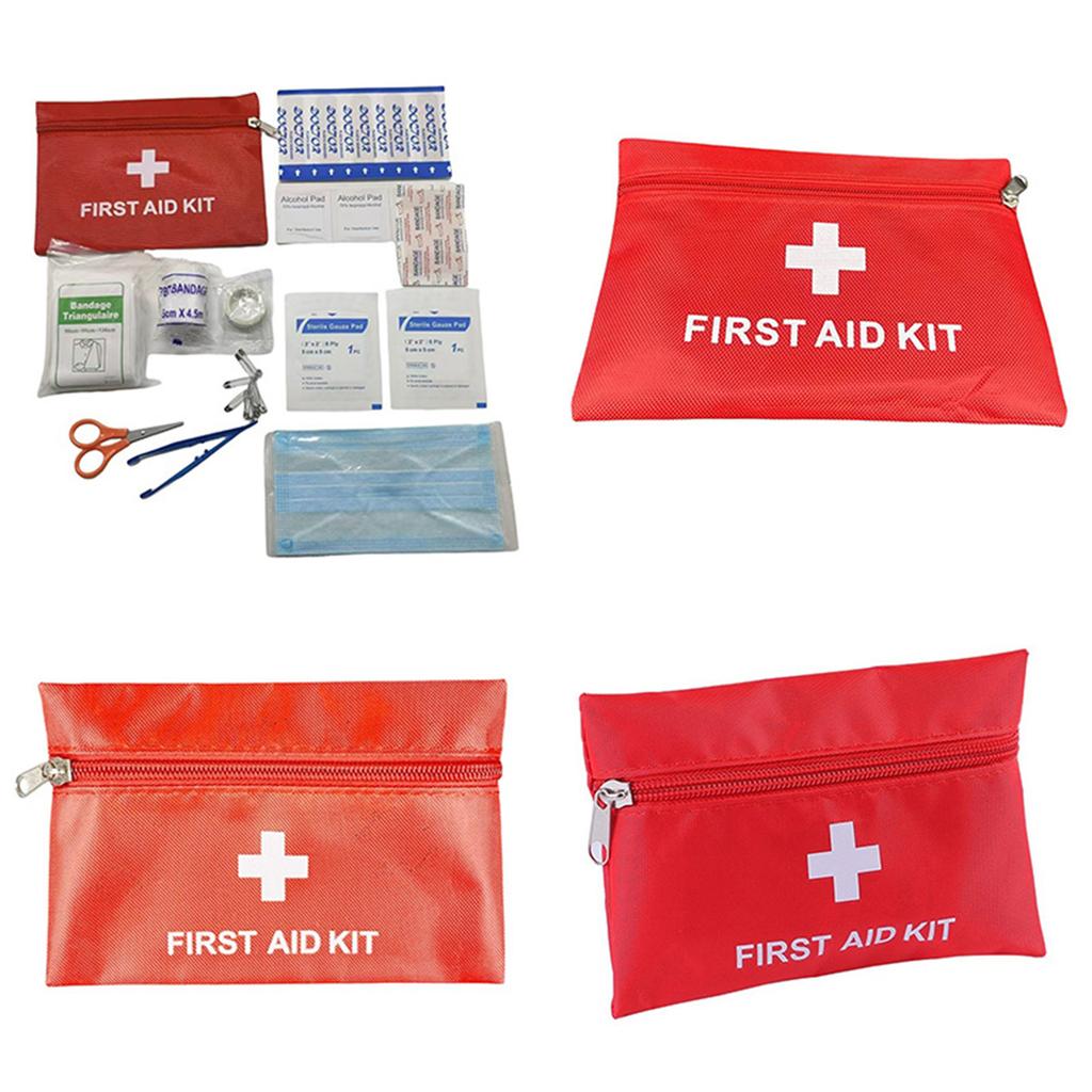 12Pcs Outdoor First Aids Kits Portable Emergency Outdoor Storage Bag Including Bandages Scissors Tweezers Enduring