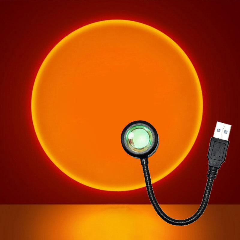 Sluneční lampa LED USB Duhové neonové noční světlo Projektor Fotografování Nástěnné atmosférické osvětlení pro ložnici Domov Dekorace pokoje Dárek