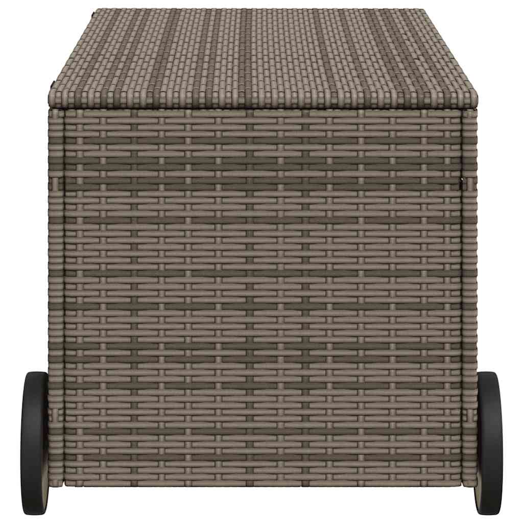 Vidaxl Garden Box with Wheels, Grey, 190 L, Polyrattan