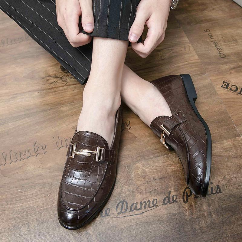 Men's Solid Color Loafers Fashionable British Style Outdoor Leisure Business Wedding Party Men's Black Plus Size Shoes 38-48