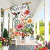 Welcome Spring Hummingbird & Flowers Garden Flag - Double-Sided, Durable Polyester - Perfect for Yard and Outdoor Decor