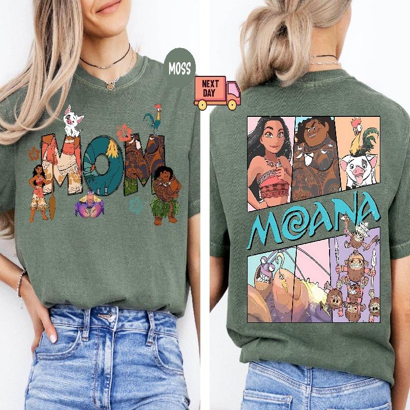 202526 Moana 100 cotton printed Tshirt Moana Family Matching TShirt Maui Sweatshirt Hei Hei Unisexs Unisex Tshirt S