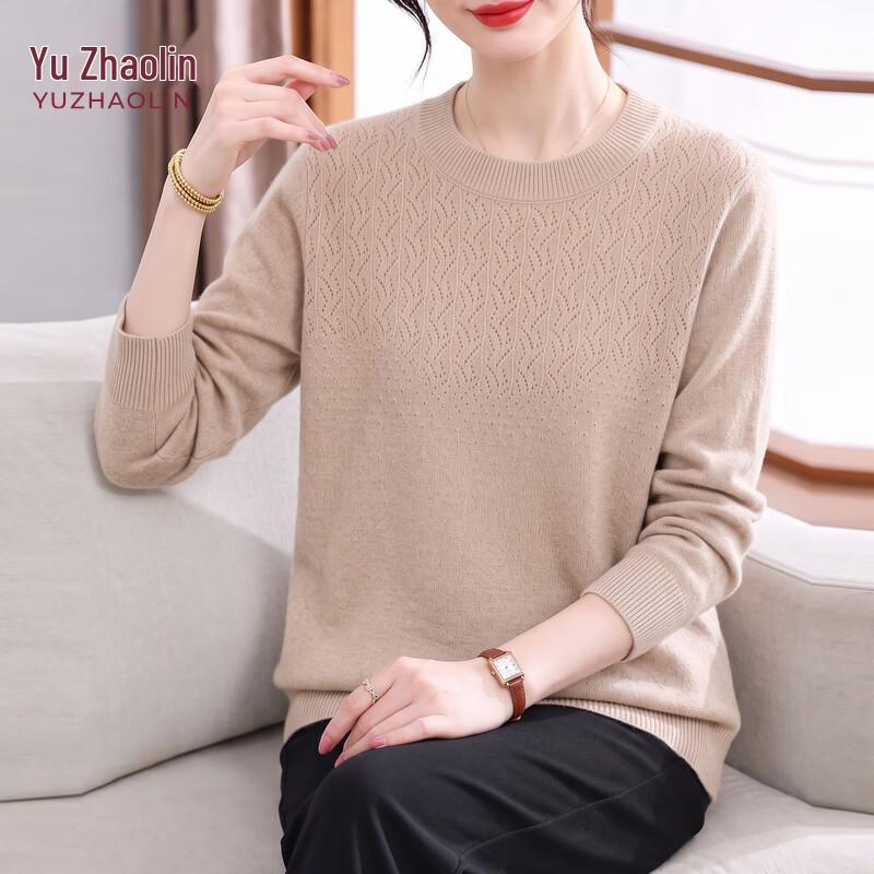 YUZHAOLIN Women's Elegant Crew Neck Knit Pullover for Mature Ladies